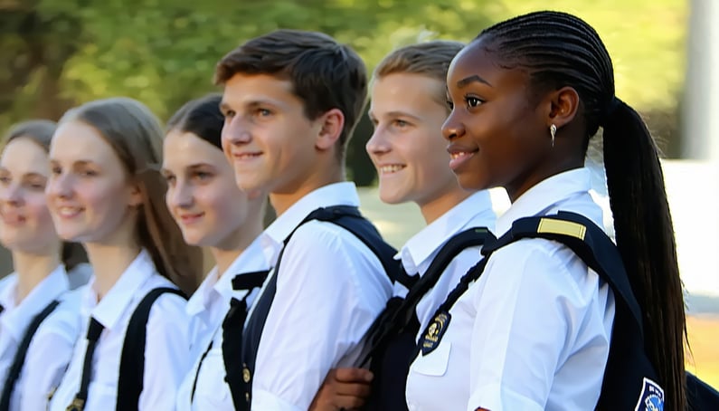i want to see Australian high school kids aged around 1618 portray leadership skills with one another in the classroom or playground i want them all to be in uniform